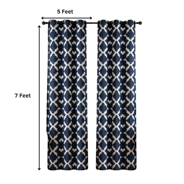Contemporary Printed Moroccan Curtains | Door curtains 7 feet and window curtains set of 2 - Image 3