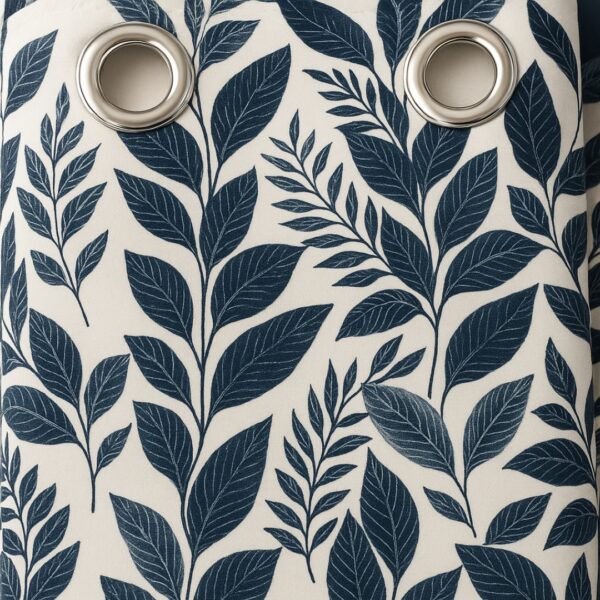Contemporary Leaf Design Printed Curtains | Door curtains 7 feet and window curtains set of 2 - Image 2