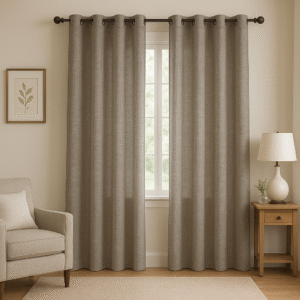 Grey Contemporary Heavy Curtains Set of 2 | Door curtains 7 feet and window curtains set of 2 (Copy)