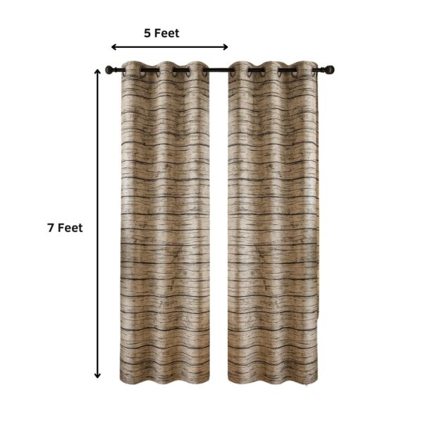 Contemporary Printed Woodlook Curtains Set of 2 | Door and Window Curtains | Tranquilt - Image 4