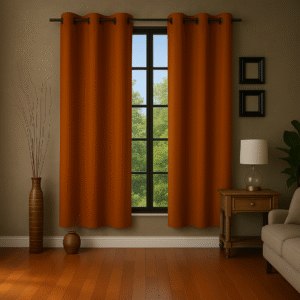 Dark Brown Tranquilt Abstract textured curtains | Door curtains 7 feet and window curtains set of 2 | Tranquilt