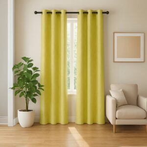 Green Tranquilt infinity luxury curtains set of 2 | Door curtains 7 feet and window curtains set of 2 | Tranquilt