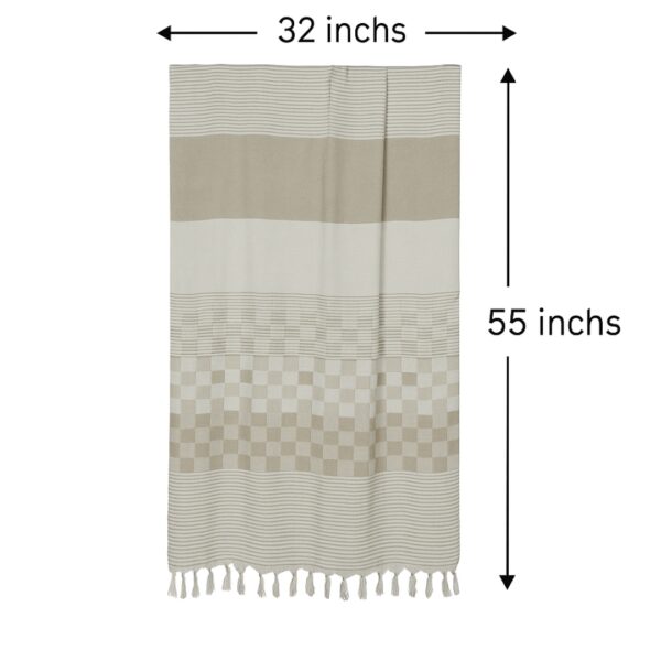 Beige Bamboo Towels | Quick Dry Towels|Box-Pattern Light Bamboo Towels | Tranquilt - Image 3