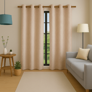 Tranquilt printed leaves curtains | Door curtains 7 feet and window curtains set of 2 | Tranquilt