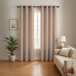Coffee Tranquilt infinity luxury curtains set of 2 | Door curtains 7 feet and window curtains set of 2 | Tranquilt
