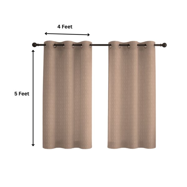 Coffee Tranquilt infinity luxury curtains set of 2 | Door curtains 7 feet and window curtains set of 2 | Tranquilt - Image 2