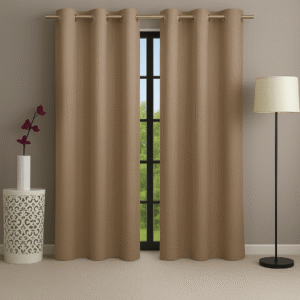 Light Brown Tranquilt Abstract textured curtains | Door curtains 7 feet and window curtains set of 2 | Tranquilt
