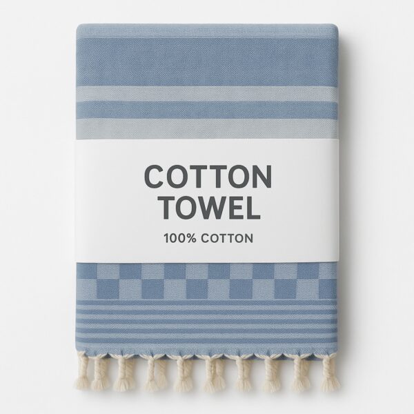 Blue Bamboo Towels | Quick Dry Towels|Box-Pattern Light Bamboo Towels | Tranquilt - Image 4