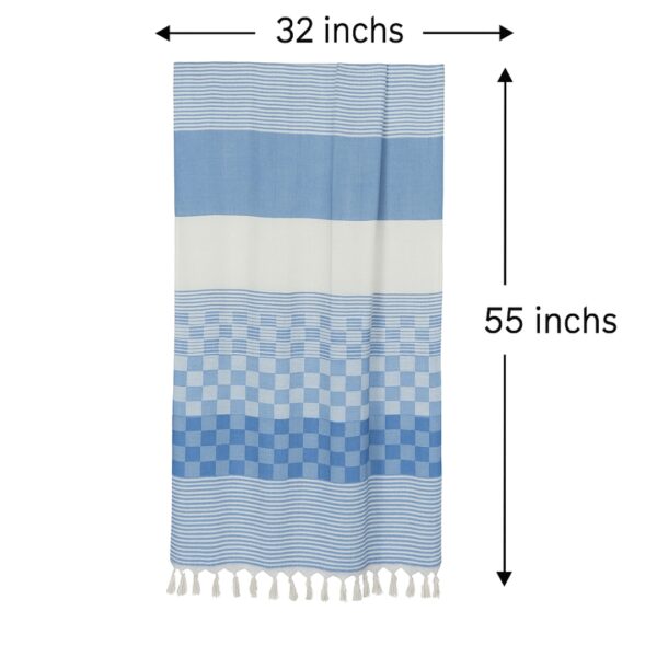 Blue Bamboo Towels | Quick Dry Towels|Box-Pattern Light Bamboo Towels | Tranquilt - Image 3