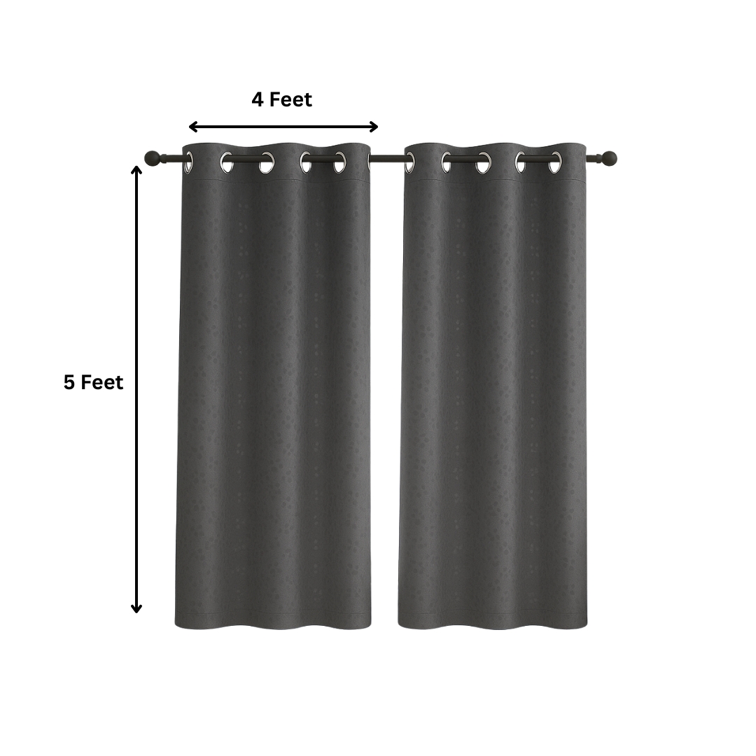 Grey Tranquilt abstract blackout curtains | Door curtains 7 feet and window curtains set of 2 | Tranquilt - Image 2