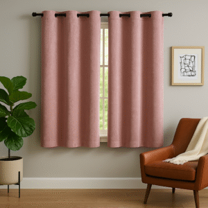 Pink Tranquilt Abstract textured curtains | Door curtains 7 feet and window curtains set of 2 | Tranquilt