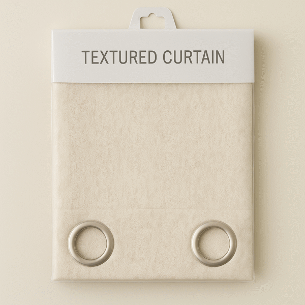 Cream Tranquilt Abstract textured curtains | Door curtains 7 feet and window curtains set of 2 | Tranquilt - Image 5