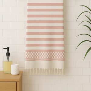 Dark Pink Bamboo Towels| Elegant geometric weave| Soft and Breathable Bamboo Towels| Tranquilt