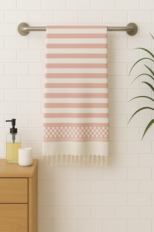 Dark Pink Bamboo Towels| Elegant geometric weave| Soft and Breathable Bamboo Towels| Tranquilt