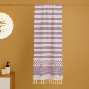 Purple Bamboo Towels| Elegant geometric weave| Soft and Breathable Bamboo Towels| Tranquilt
