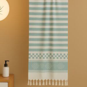 Fennel Green Bamboo Towels| Elegant geometric weave| Soft and Breathable Bamboo Towels| Tranquilt