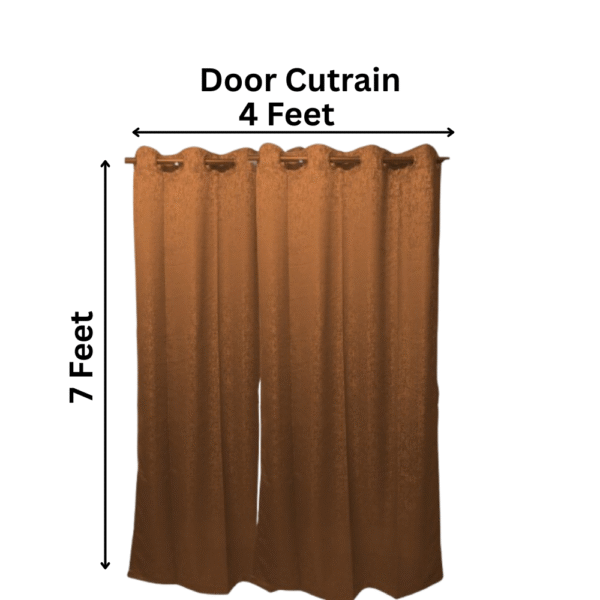 Dark Brown Tranquilt Abstract textured curtains | Door curtains 7 feet and window curtains set of 2 | Tranquilt - Image 2